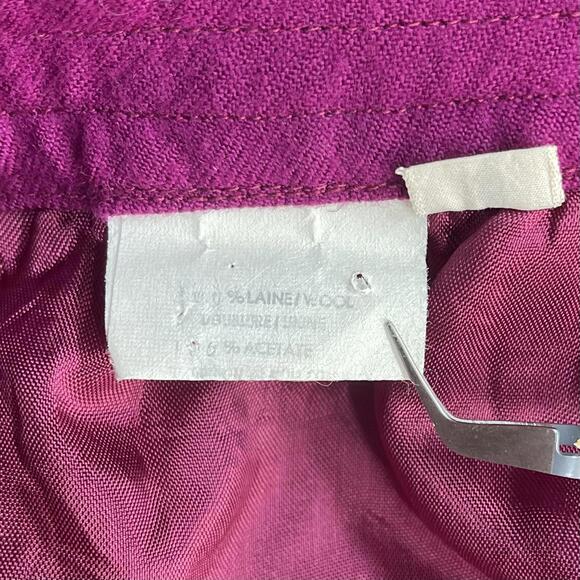 Vintage 1960s 100% Wool Magenta Midi Pencil Skirt size 8 (S/M) - Picture 6 of 8